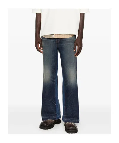 Gallery Dept. Belt-loop Logo-patch Jeans In Blue