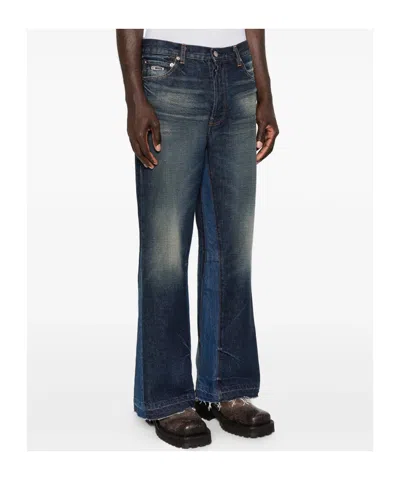 Gallery Dept. Belt-loop Logo-patch Jeans In Blue