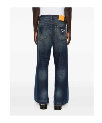 Gallery Dept. Belt-loop Logo-patch Jeans In Blue