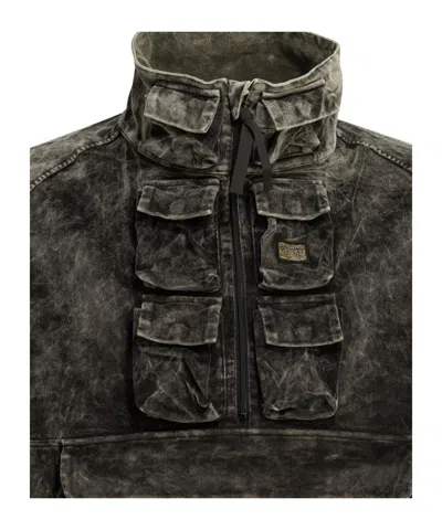 Kapital Multi-pocket Zip-up Jacket In Gray