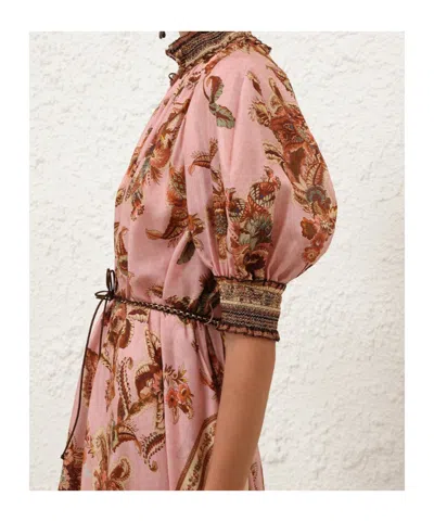 Zimmermann Womens Mauve Jacobean Aster Billow Silk Maxi Dress Xl In Multi