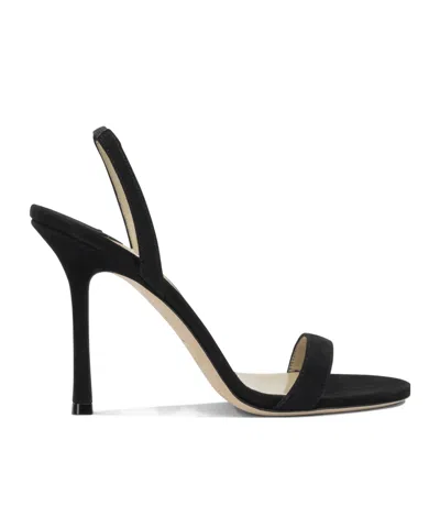 Jimmy Choo Jenn 85mm Suede Slingback Sandals In Black