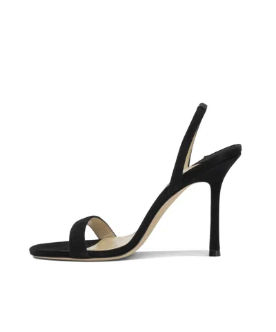 Jimmy Choo Jenn 85mm Suede Slingback Sandals In Black