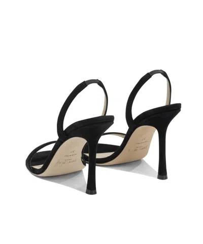 Jimmy Choo Jenn 85mm Suede Slingback Sandals In Black