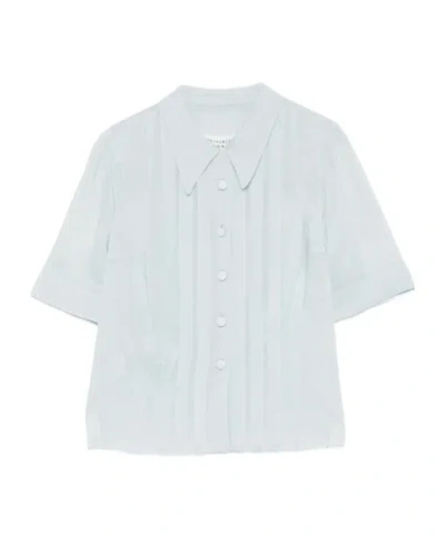 Maison Margiela Button Front Blouse In Blue