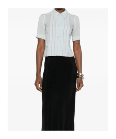 Maison Margiela Button Front Blouse In Blue