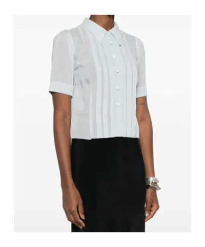 Maison Margiela Button Front Blouse In Blue