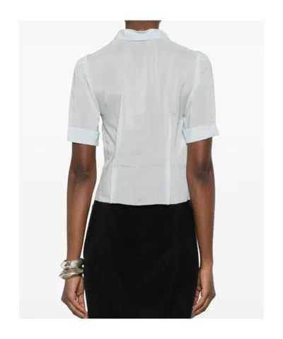 Maison Margiela Button Front Blouse In Blue