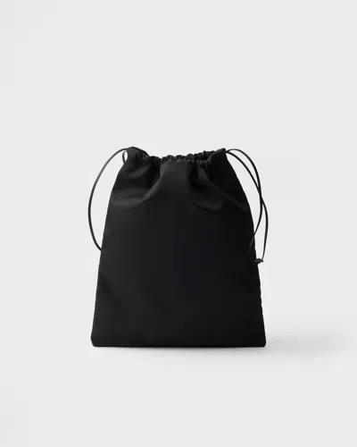 Prada Wish Re-nylon Drawstring Pouch In Black