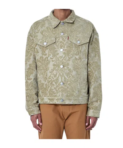 Junya Watanabe Patterned Denim Jacket In Brown