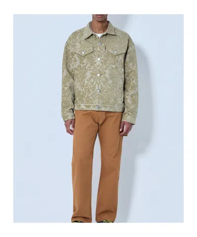 Junya Watanabe Patterned Denim Jacket In Brown