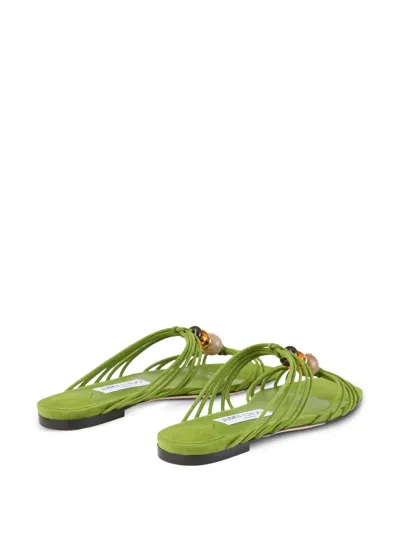 Jimmy Choo Lova Embellished Suede Sandals In Animal Print