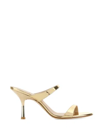 Stuart Weitzman Metallic-effect Double-strap Sandals In Multi