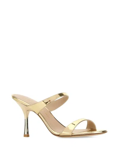 Stuart Weitzman Metallic-effect Double-strap Sandals In Multi