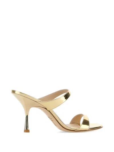 Stuart Weitzman Metallic-effect Double-strap Sandals In Multi