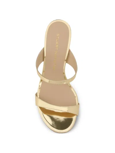Stuart Weitzman Metallic-effect Double-strap Sandals In Multi