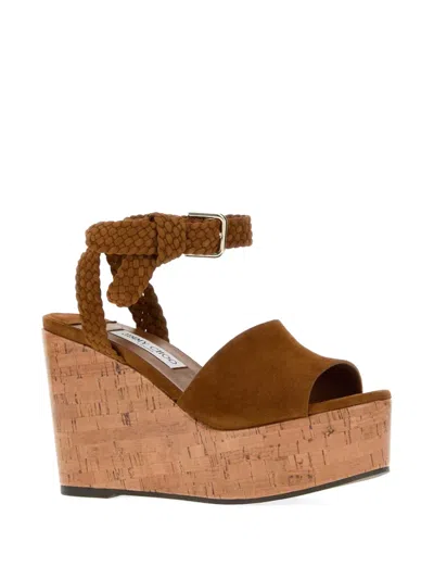 Jimmy Choo Goat Leather Slide Sandals With Soft Lamb Leather Lining In Brown