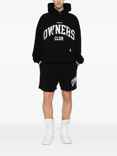 Represent Owners Logo-print Hoodie In Black