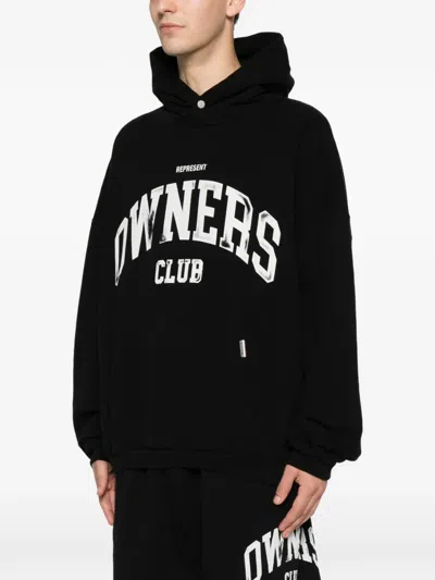 Represent Owners Logo-print Hoodie In Black