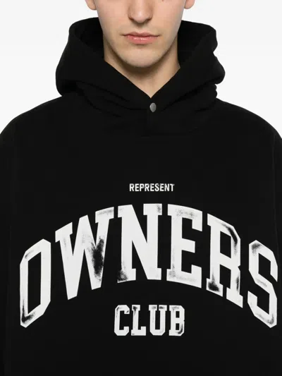Represent Owners Logo-print Hoodie In Black