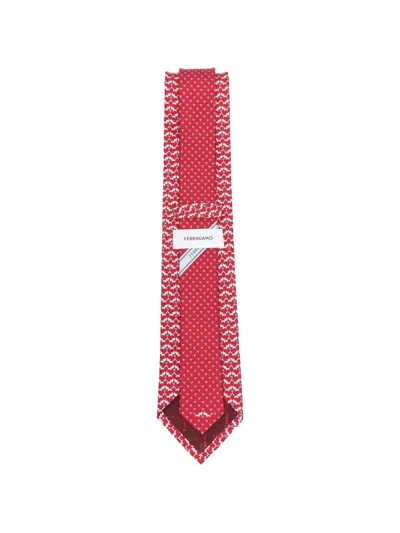 Ferragamo Fox-pattern Silk Tie In Red