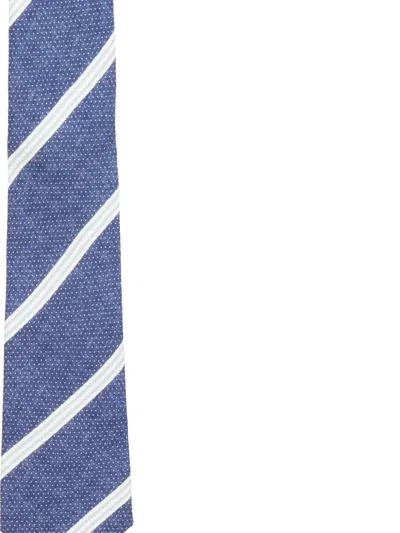 Gierre Milano Stripe-pattern Silk Tie In Blue