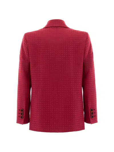 Moustache Ring-pattern Peak-lapel Blazer In Red