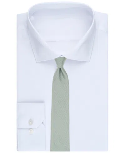 Alfani Men's Herringbone Pattern Tie, Macy's Exclusive In Green