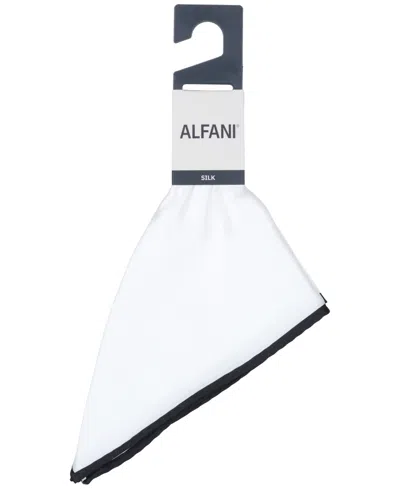 Alfani Men's Silk Solid Rolled Border Pocket Square, Macy's Exclusive In White