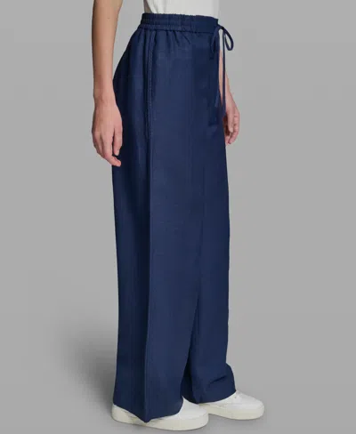 Karl Lagerfeld Petite Pull-on Pants In Blue