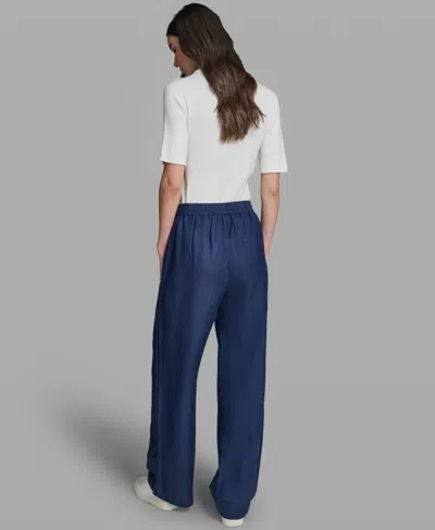 Karl Lagerfeld Petite Pull-on Pants In Blue
