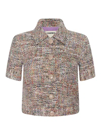 L'agence Chita Jacket In Rainbow Tweed In Multi