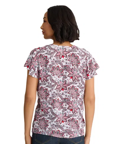 Jones New York Petite V-neck Pull-on Top In Multi