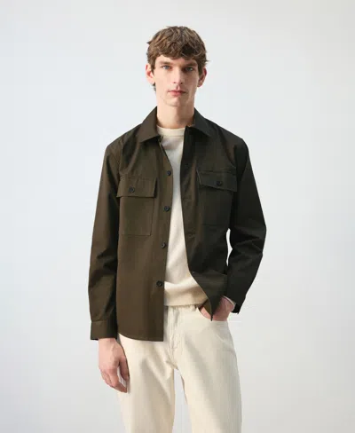 Mango Cotton Overshirt In Multi