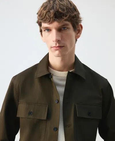 Mango Cotton Overshirt In Multi