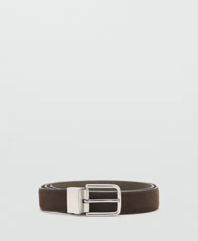 Mango Leather Belt In Brown
