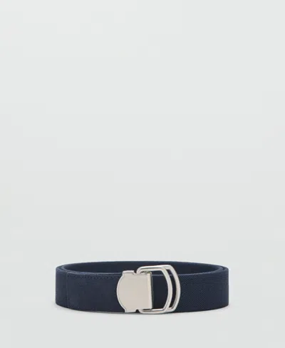 Mango Mixed Media Belt In Blue