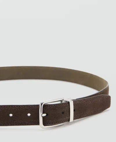Mango Leather Belt In Brown