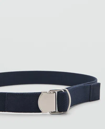 Mango Mixed Media Belt In Blue