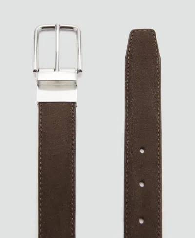 Mango Leather Belt In Brown