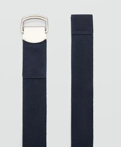 Mango Mixed Media Belt In Blue
