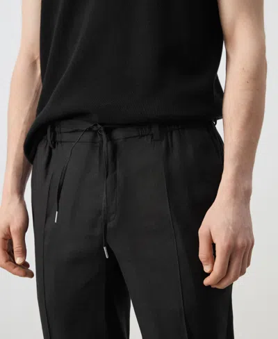 Mango Men's Drawstring Slim-fit Pants In Black