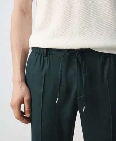 Mango Men's Drawstring Slim-fit Pants In Gray