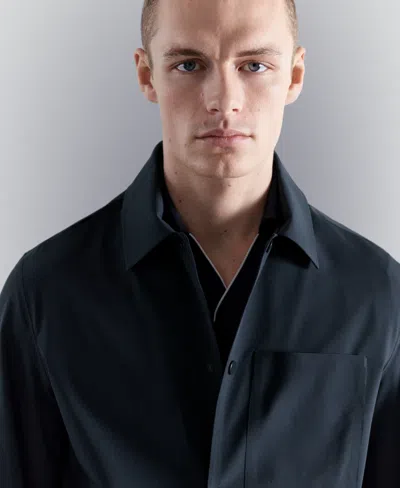 Mango Water Repellent Jacket In Blue