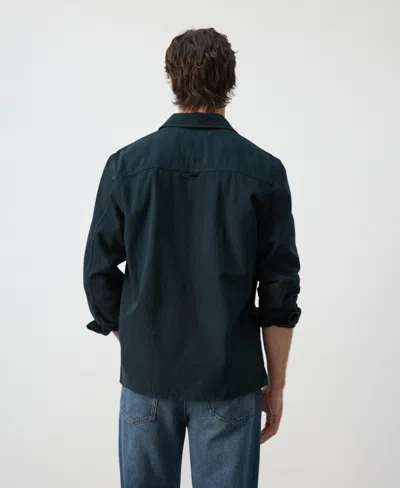 Mango Men's Pockets Overshirt In Blue