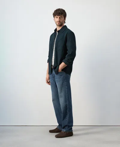 Mango Men's Pockets Overshirt In Blue