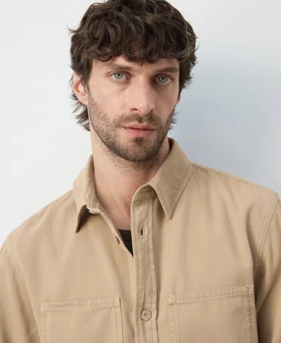 Mango Men's Pockets Overshirt In Brown