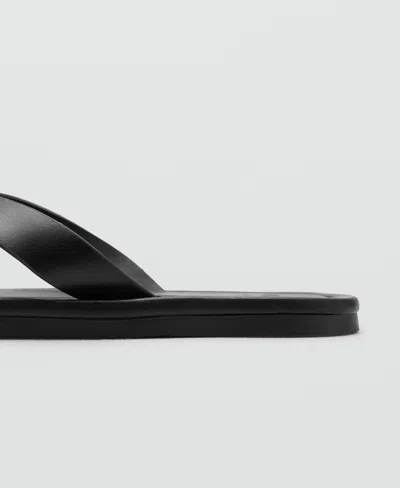 Mango Leather Straps Sandals In Black