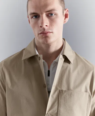 Mango Men's Non-iron Pocket Overshirt In Multi