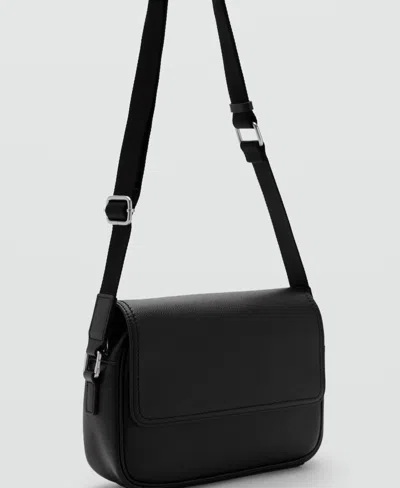 Mango Men's Leather Strap Bag In Black